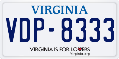 VA license plate VDP8333
