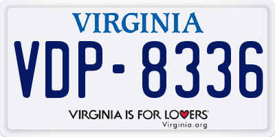 VA license plate VDP8336