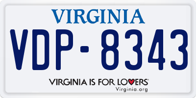VA license plate VDP8343