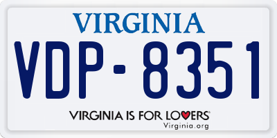 VA license plate VDP8351