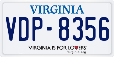 VA license plate VDP8356