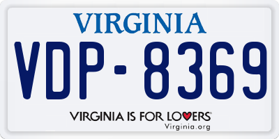 VA license plate VDP8369