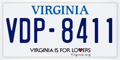 VA license plate VDP8411