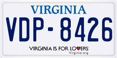 VA license plate VDP8426