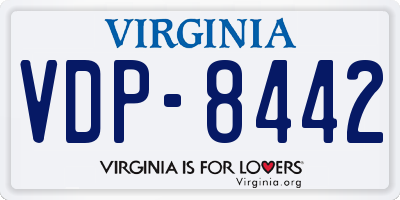 VA license plate VDP8442