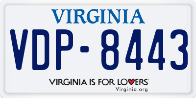 VA license plate VDP8443