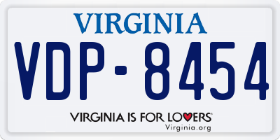 VA license plate VDP8454