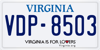 VA license plate VDP8503