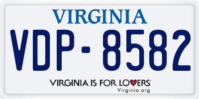 VA license plate VDP8582
