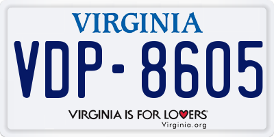 VA license plate VDP8605