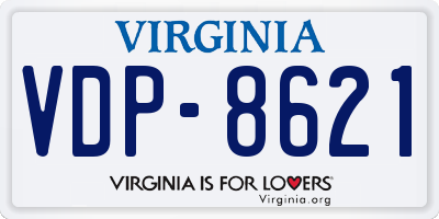 VA license plate VDP8621