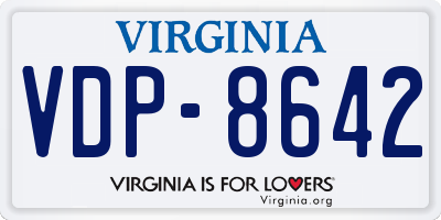 VA license plate VDP8642