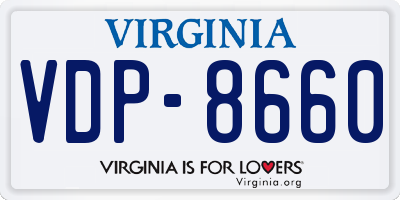 VA license plate VDP8660