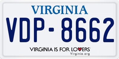 VA license plate VDP8662