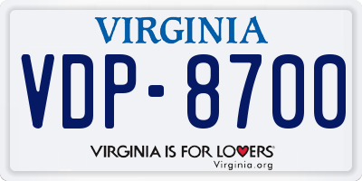 VA license plate VDP8700