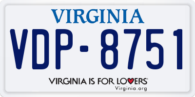 VA license plate VDP8751