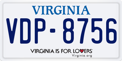 VA license plate VDP8756
