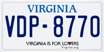 VA license plate VDP8770