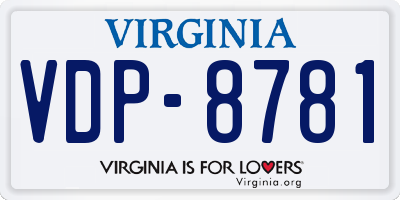 VA license plate VDP8781