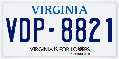 VA license plate VDP8821