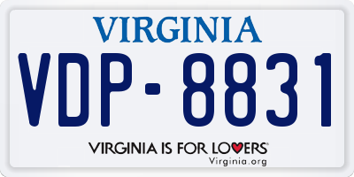 VA license plate VDP8831