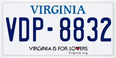 VA license plate VDP8832