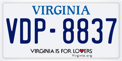 VA license plate VDP8837