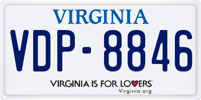 VA license plate VDP8846