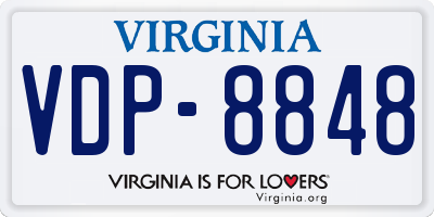 VA license plate VDP8848