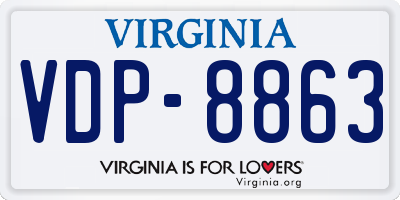 VA license plate VDP8863