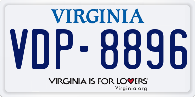 VA license plate VDP8896