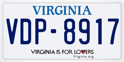 VA license plate VDP8917