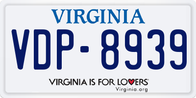 VA license plate VDP8939