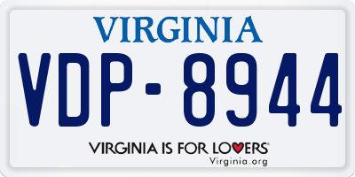 VA license plate VDP8944
