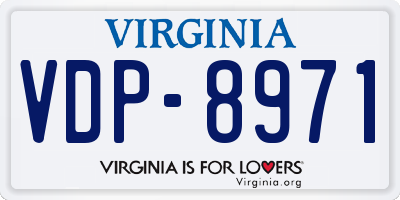VA license plate VDP8971