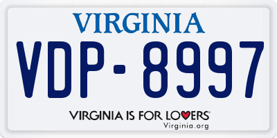VA license plate VDP8997