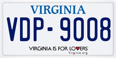 VA license plate VDP9008
