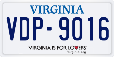 VA license plate VDP9016