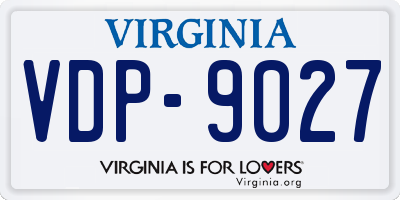 VA license plate VDP9027