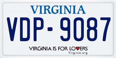 VA license plate VDP9087