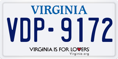 VA license plate VDP9172