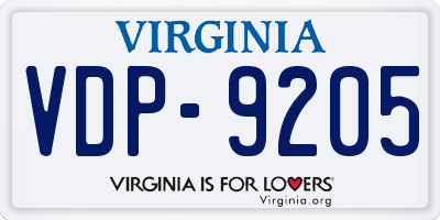 VA license plate VDP9205