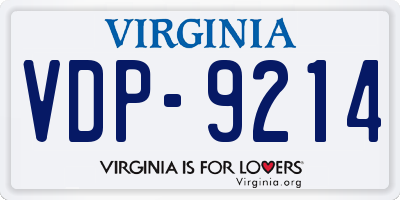 VA license plate VDP9214