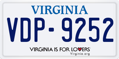 VA license plate VDP9252