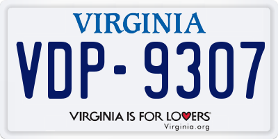 VA license plate VDP9307