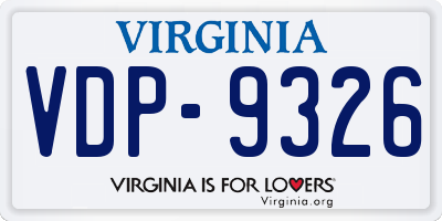 VA license plate VDP9326
