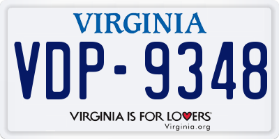 VA license plate VDP9348