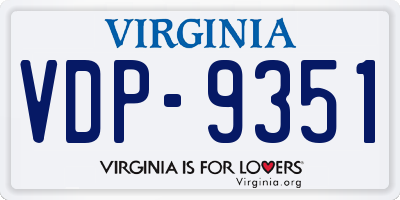 VA license plate VDP9351