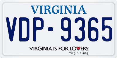 VA license plate VDP9365
