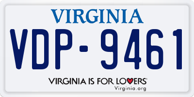 VA license plate VDP9461